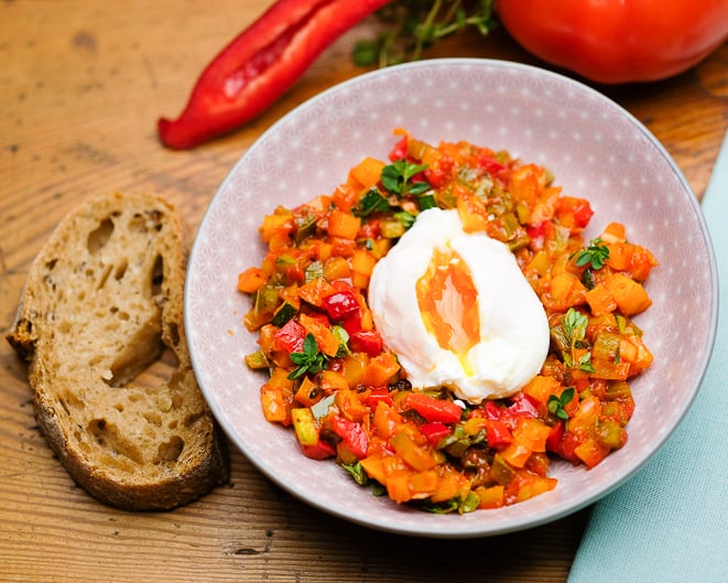 Poached Egg Ratatouille Recipe Image