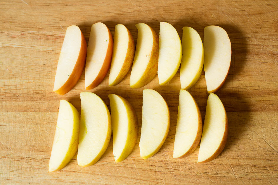 Cut apple wedges