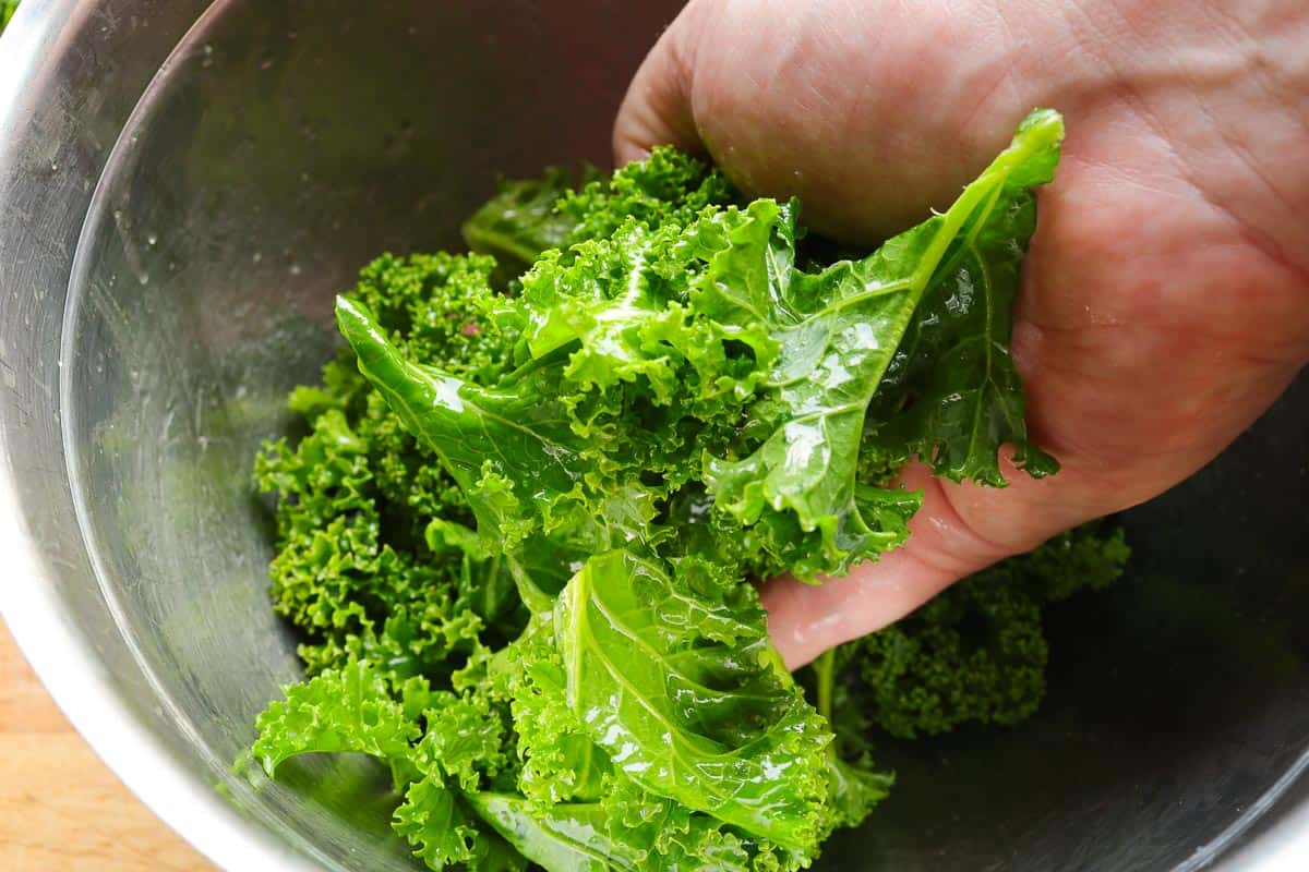 Massage the kale with oil