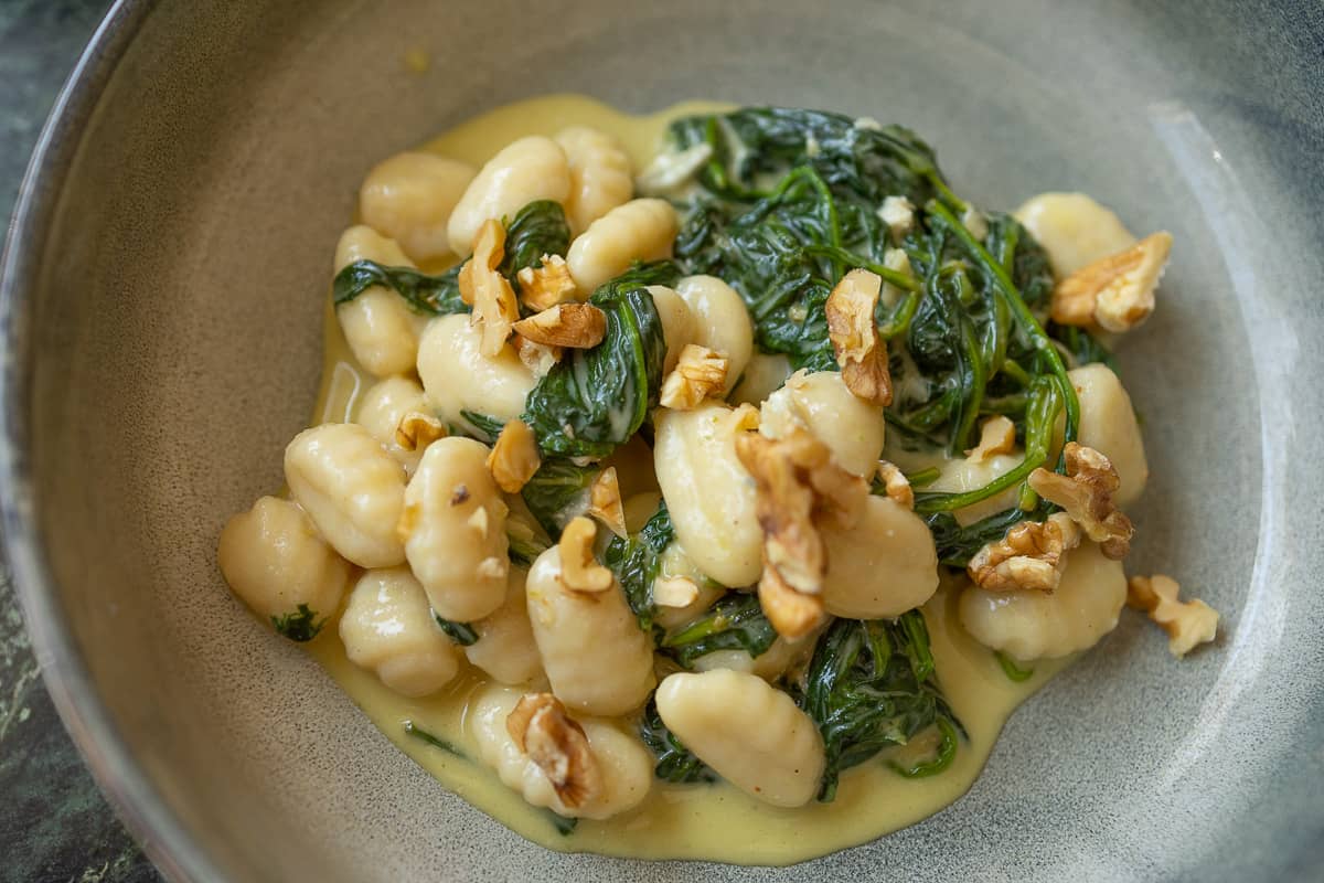 Gnocchi Gorgonzola with Spinach Recipe