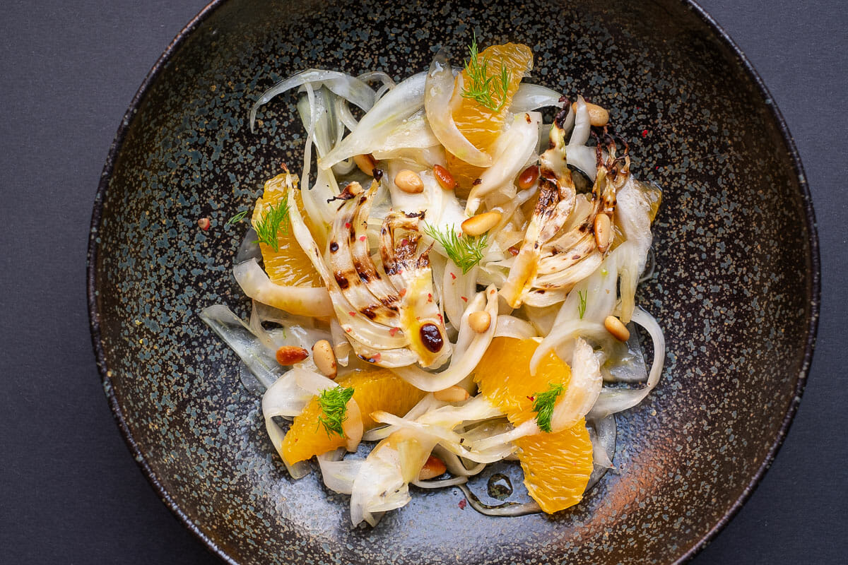 Close up fennel salad