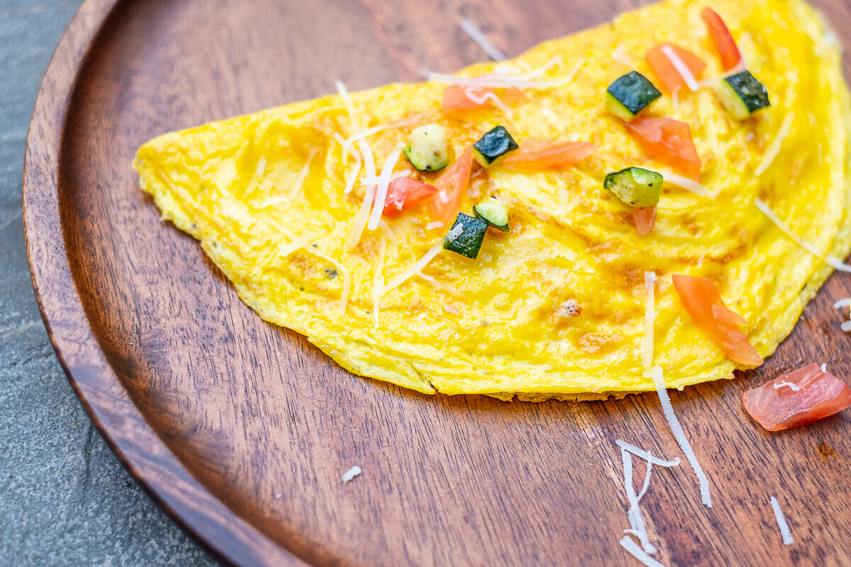 Vegetable omelette close-up