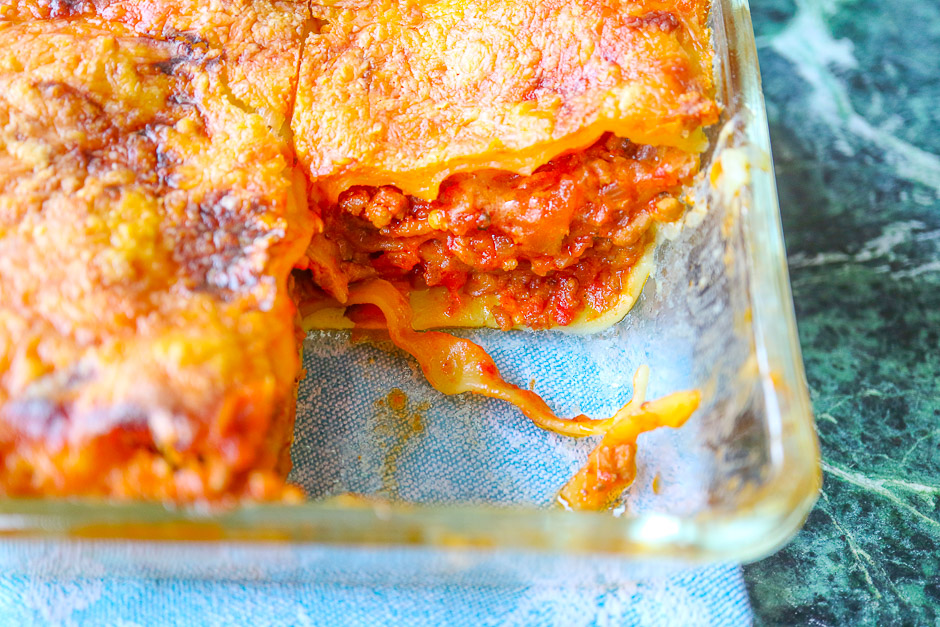 Lasagna in the casserole mold