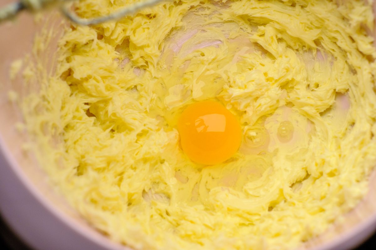 Creamed butter with egg