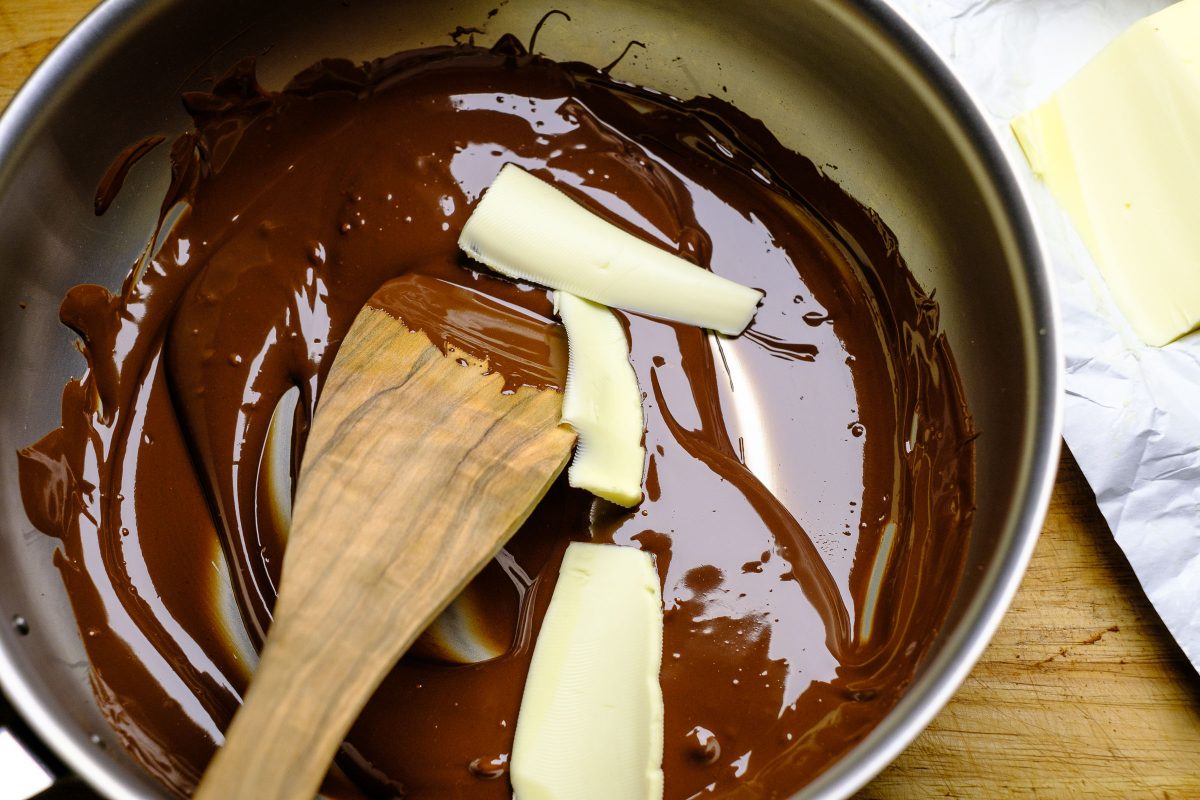 Add butter to chocolate icing