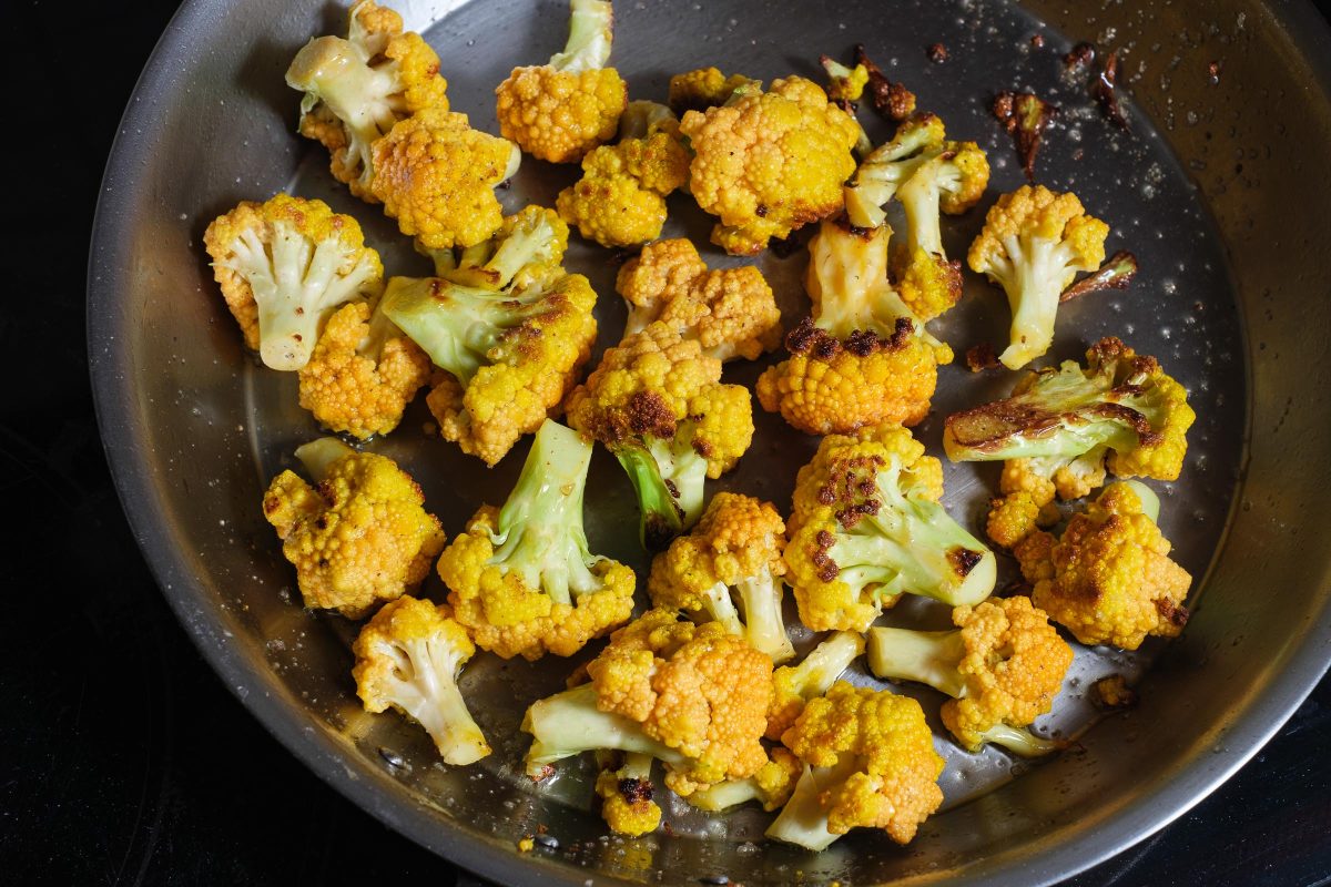 Cauliflower cooked and fried
