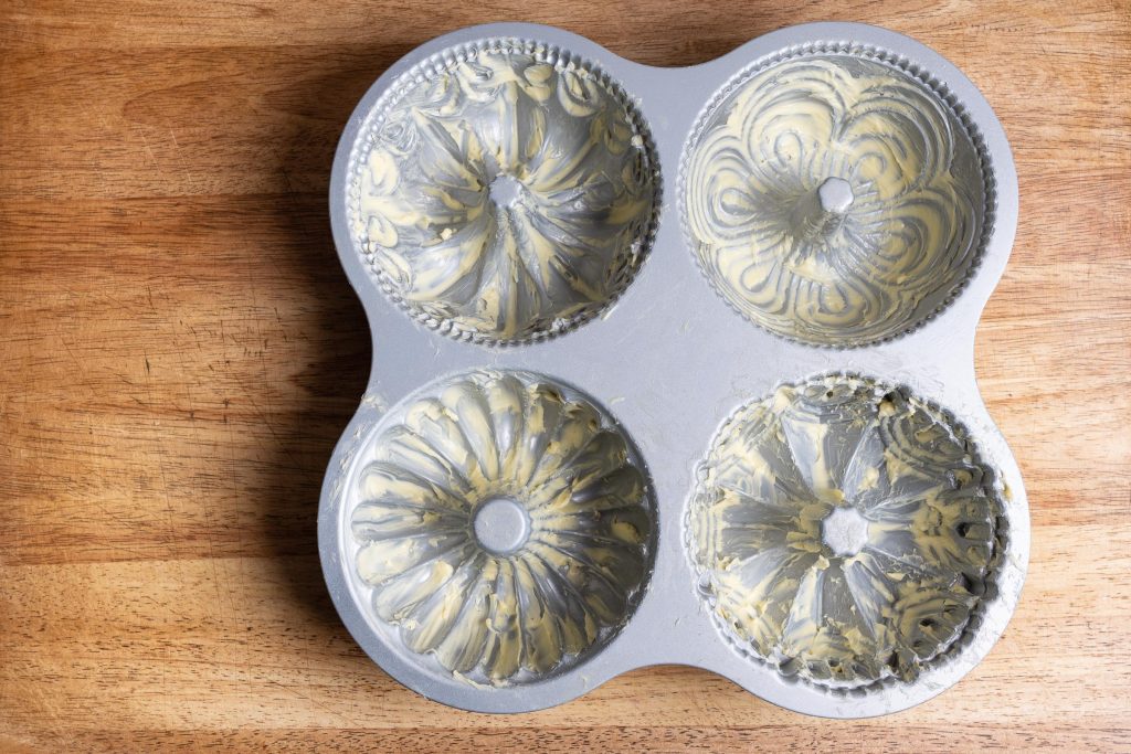 Buttered cake tins