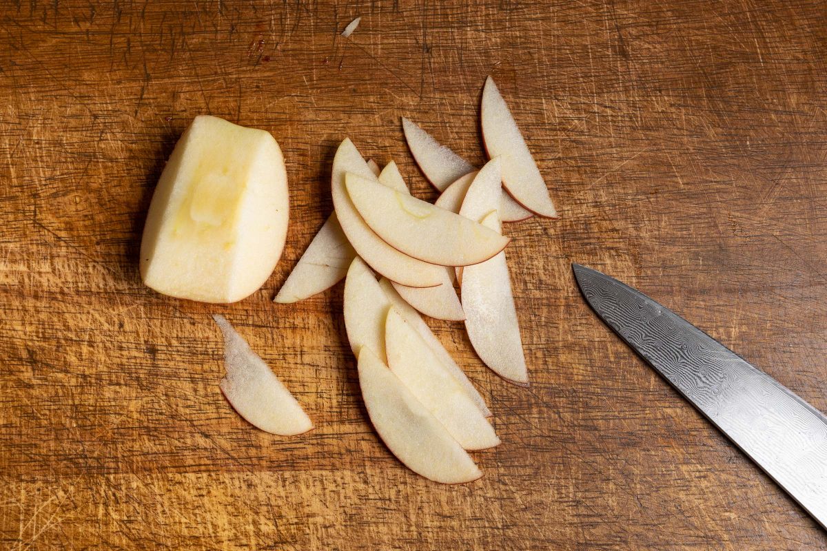 Cut apple slices