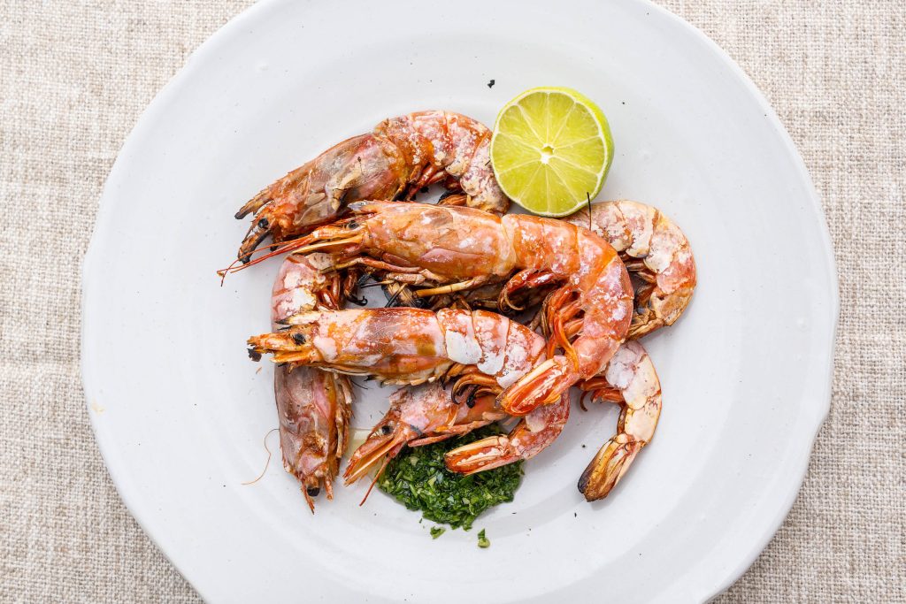 Grill shrimp recipe Mediterranean or Asian variant. Instructions for