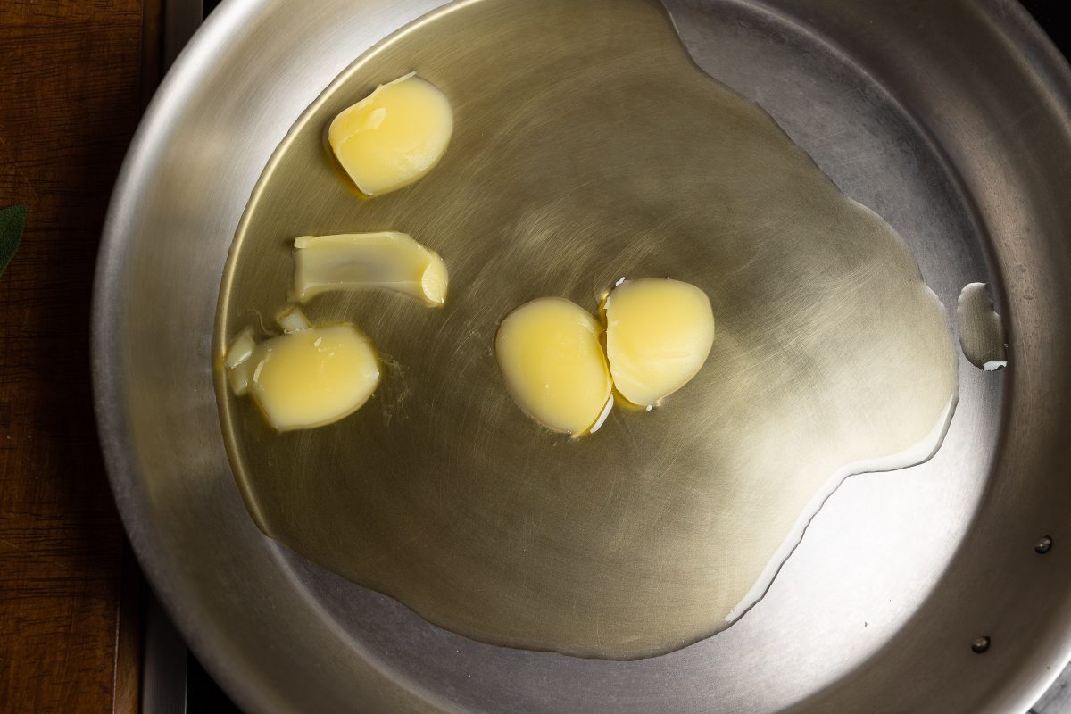 Heat the clarified butter in the pan